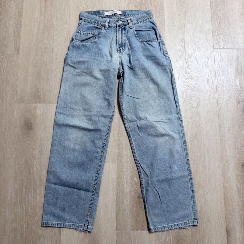 VTG 90s GAP Wide Leg Jeans Made in USA 28x30 Baggy Thrashed Grunge Skater Unisex